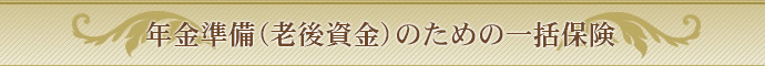 年金準備（老後資金）のための一括保険